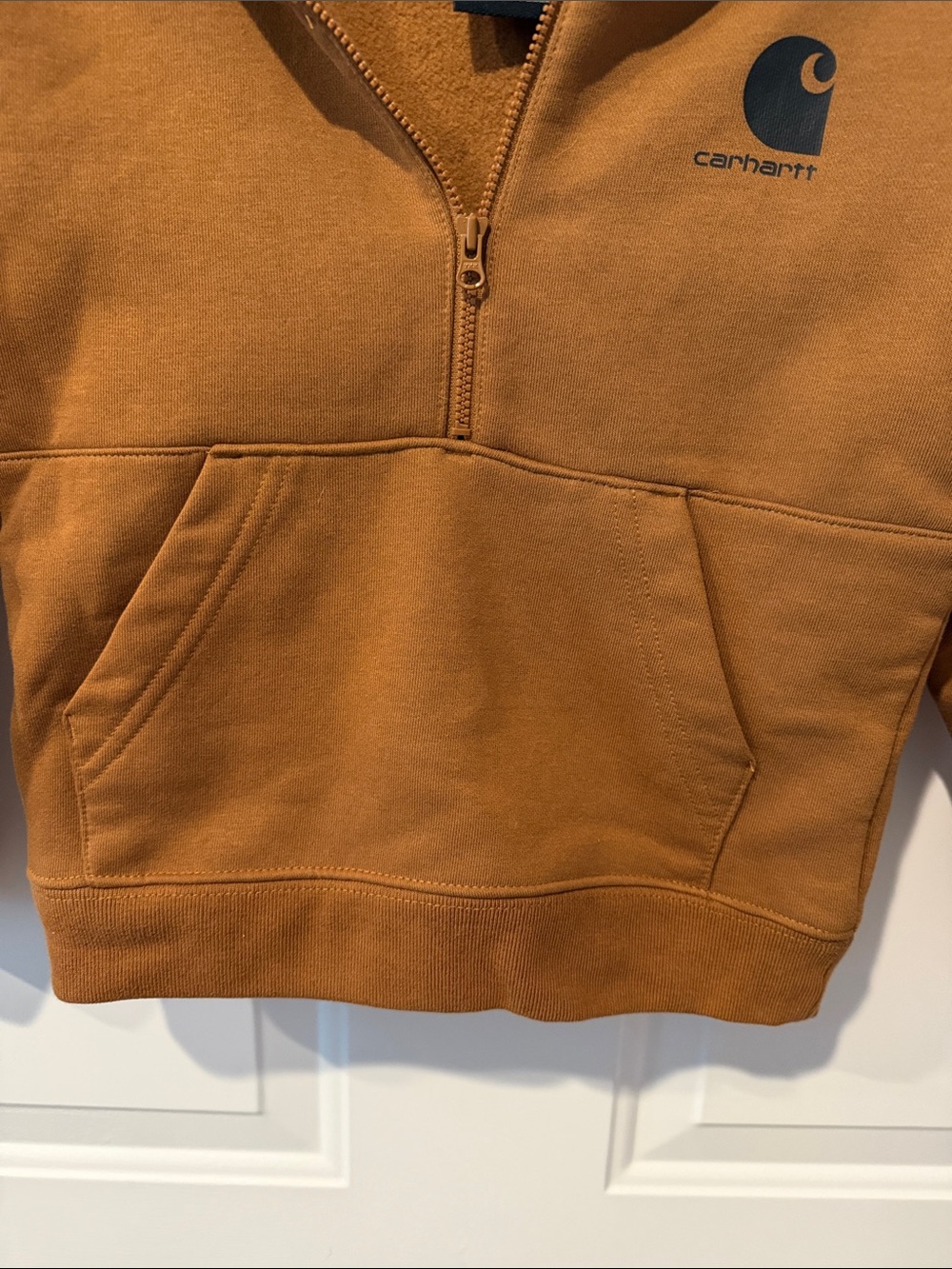 Carhartt Kids' Brown Half-Zip Hooded Sweatshirt 4T - Picture 4 of 6